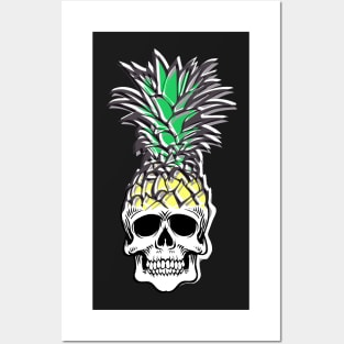 Pineapple Skull Head Combination Vintage Posters and Art